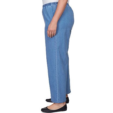 Plus Size Alfred Dunner Elastic Waist Short Length Denim Pants