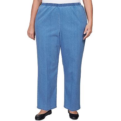 Plus Size Alfred Dunner Elastic Waist Short Length Denim Pants