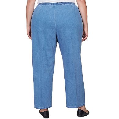 Plus Size Alfred Dunner Elastic Waist Short Length Denim Pants