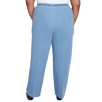 Plus Size Alfred Dunner Elastic Waist Medium Length Denim Pants