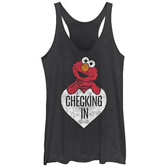 Juniors' PBS Kids Sesame Street Elmo Checking In Racerback Tank Top