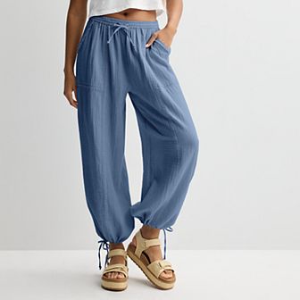 Juniors' SO® Low-Rise Double Gauze Joggers