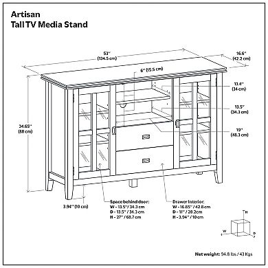 Simpli Home Artisan Tall TV Media Stand