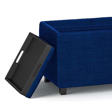 Simpli Home Avalon 3 Trays & Storage Ottoman