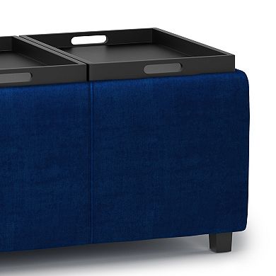 Simpli Home Avalon 3 Trays & Storage Ottoman
