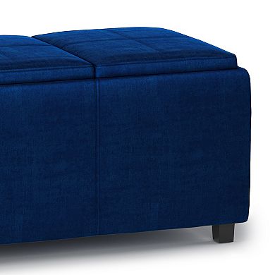 Simpli Home Avalon 3 Trays & Storage Ottoman