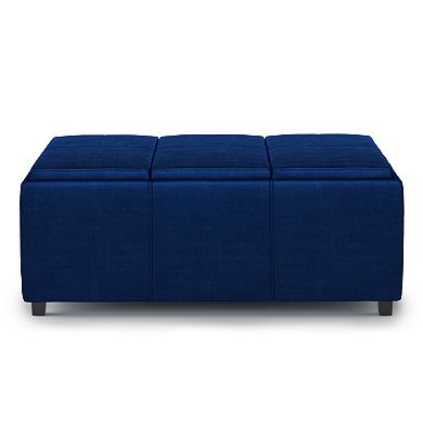 Simpli Home Avalon 3 Trays & Storage Ottoman