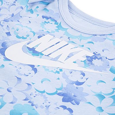 Newborn Baby Girls Nike Floral Bodysuit & Leggings 2-Piece Set