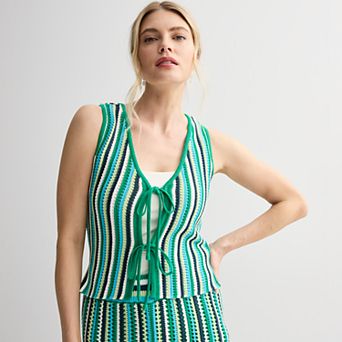 Women's INTEMPO™ Crochet Tie-Front Tank Top