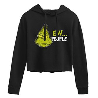 Juniors' Dr. Seuss Grinch Ew... People Cropped Hoodie