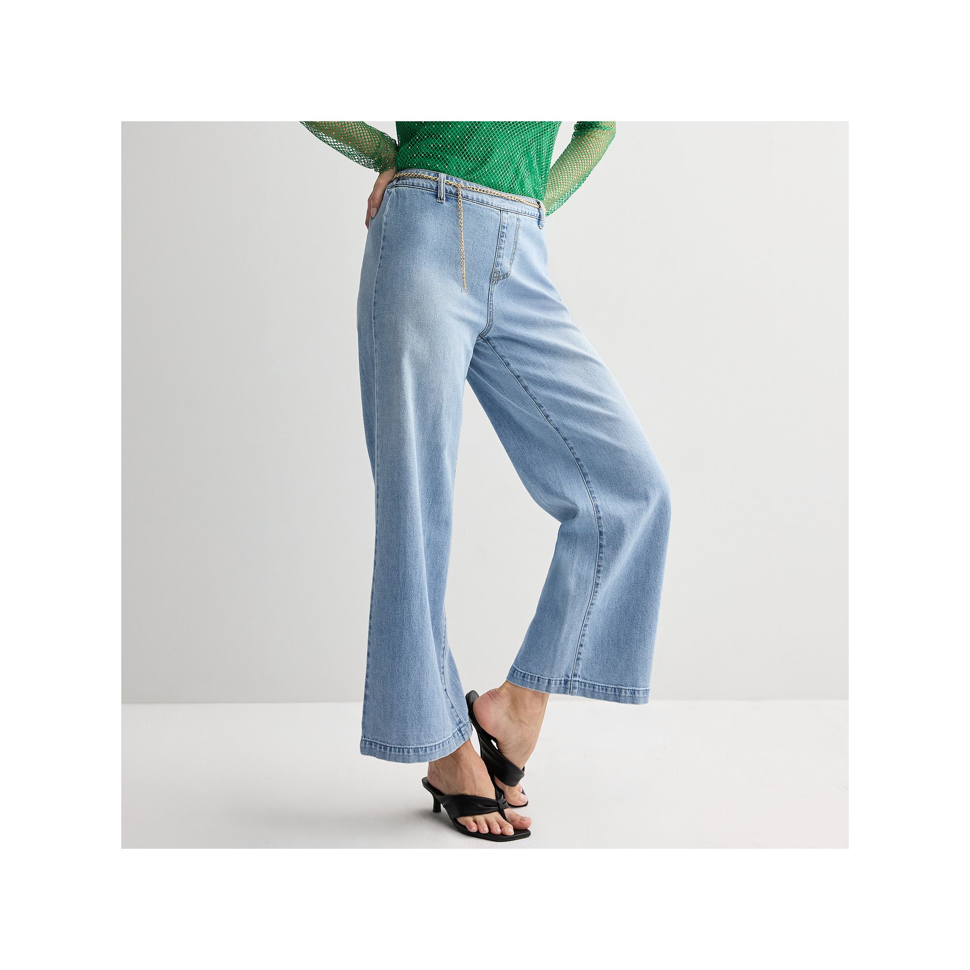 Womens INTEMPO™ Soft Wide Leg Jeans, Size: Small, Light Blue
