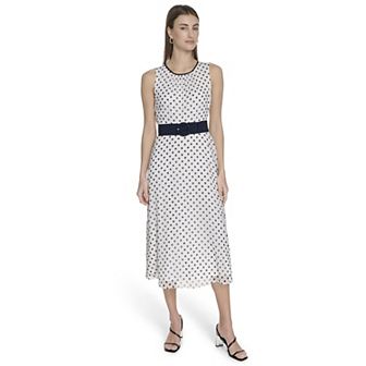 Women's La Nouvelle Renaissance Sleeveless Belted Hem Dress