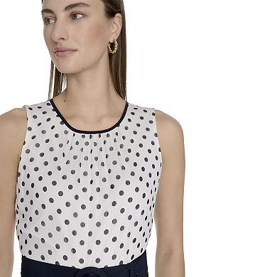 Women's La Nouvelle Renaissance Sleeveless Belted Hem Dress