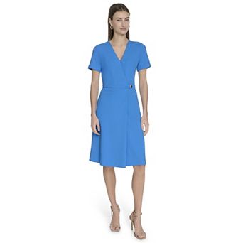 Women's La Nouvelle Renaissance Short Sleeve Surplice Short Dress