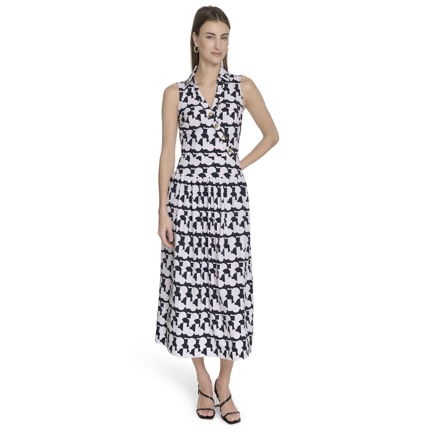 Женские платья La Nouvelle Renaissance Sleeveless Collared Midi Dress