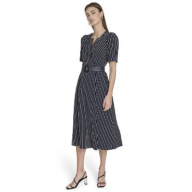 Women's La Nouvelle Renaissance Belted Surplice Midi Dress