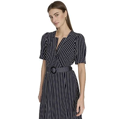 Women's La Nouvelle Renaissance Belted Surplice Midi Dress