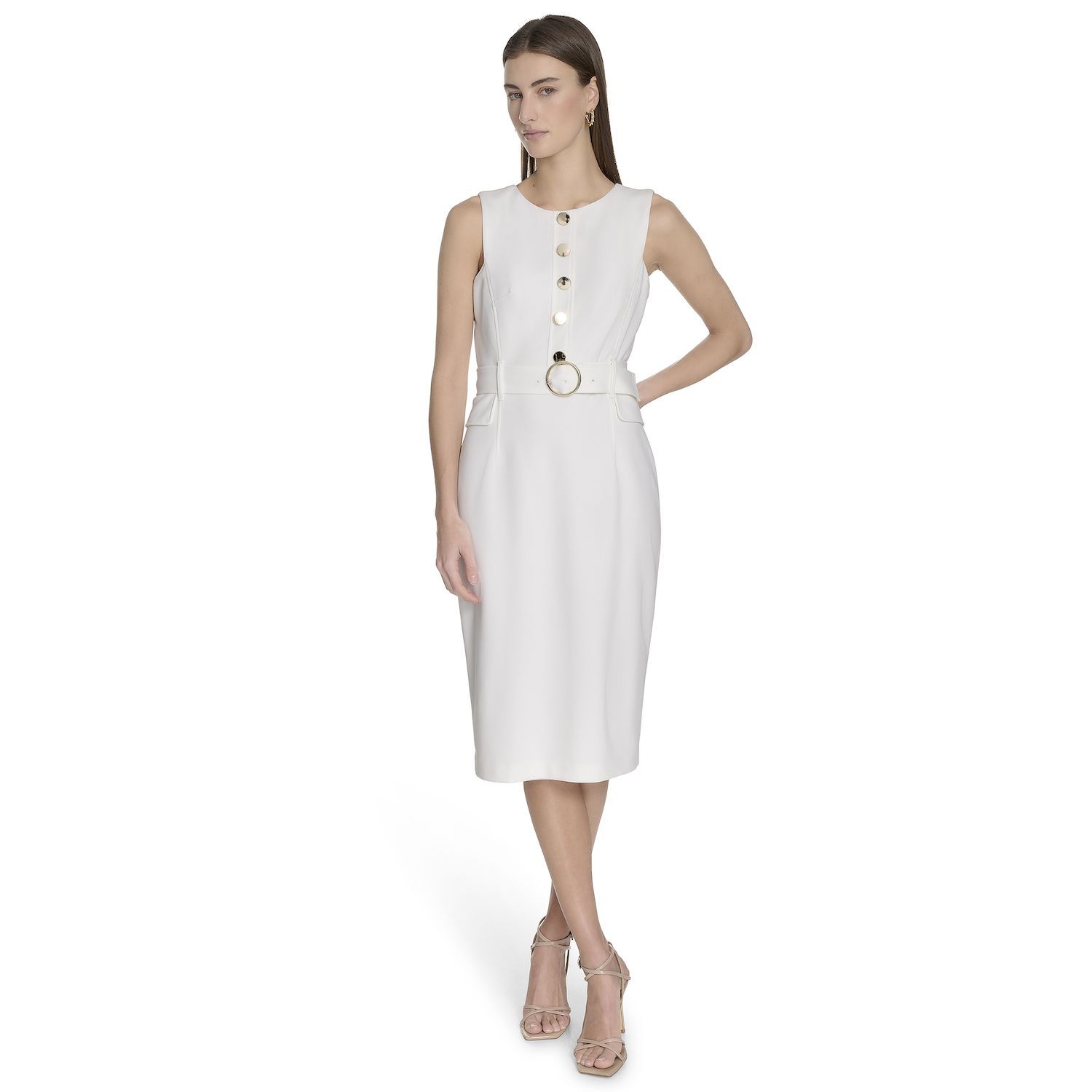 Женские платья La Nouvelle Renaissance Sleeveless Belted Midi Dress