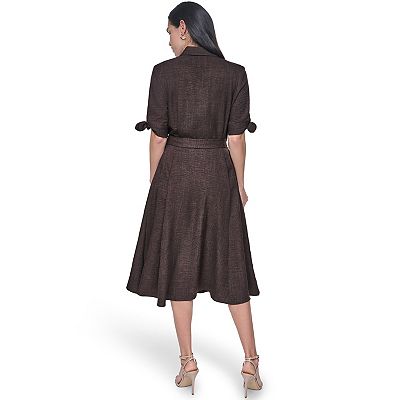 stand collar a line dress harper rose Harper Rose Stand Collar A-line Dress In Black
