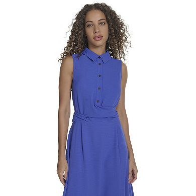 Women's Harper Rose Collared Criss-Cross Midi Shirt Dress