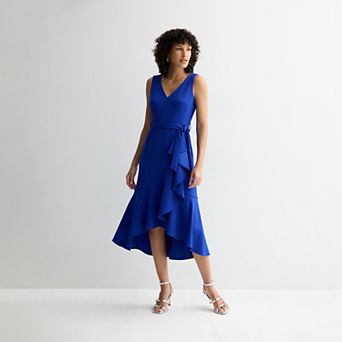 Women's Andrew Marc Sleeveless Ruffle Wrap Midi Dress