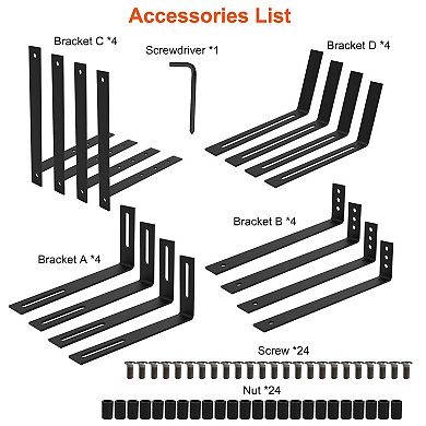 4PCS Adjustable Planter Box Brackets Hooks for Window Boxes, Garden Fences & Balconies