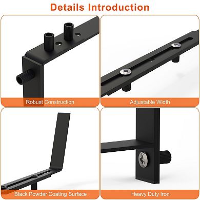 4PCS Adjustable Planter Box Brackets Hooks for Window Boxes, Garden Fences & Balconies