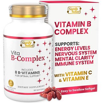 Vita B-Complex Plus Vitamin C By Signify Nature - Vit B1, B2, B3, B5, B6, B8, B9, B12 60 Softgels