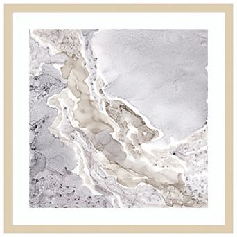 Beige and Grey Mineral Abstract by Tara Reed Wood Framed Wall Art Print