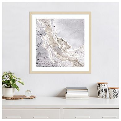 Beige and Grey Mineral Abstract by Tara Reed Wood Framed Wall Art Print