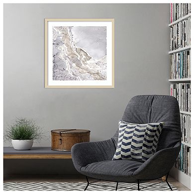 Beige and Grey Mineral Abstract by Tara Reed Wood Framed Wall Art Print