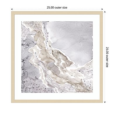 Beige and Grey Mineral Abstract by Tara Reed Wood Framed Wall Art Print