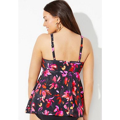 Swimsuits for All Women's Bra Sized Sweetheart Underwire Tankini Top