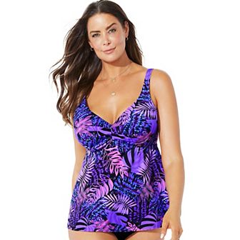 Swimsuits for All Women's Bra Sized Sweetheart Underwire Tankini Top