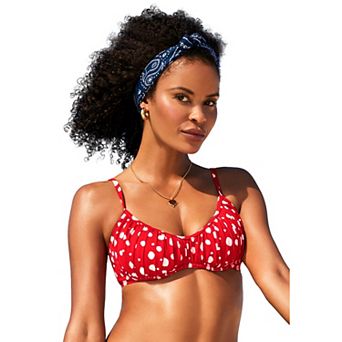Swimsuits for All Women's Shirred Scoop Underwire Bikini Top