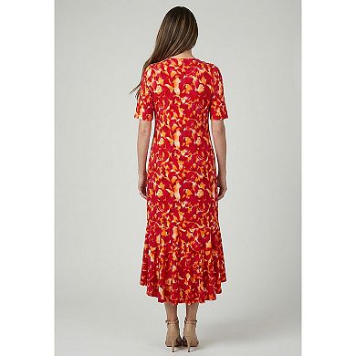 Jessica London Women's Plus Size Stretch Knit Flounce Hem Maxi Dress