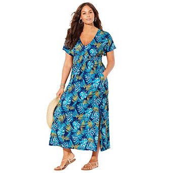 Swimsuits for All Women's Pack & Go Wrinkle-Resistant Maxi Cover Up Dress