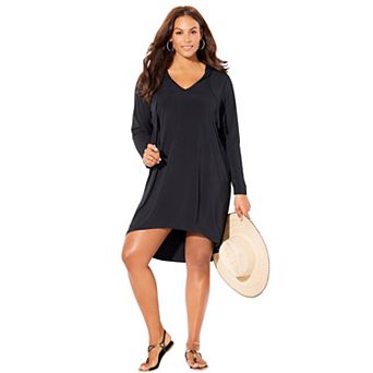 Swimsuits for All Women's Pack & Go Wrinkle-Resistant Cover Up Hoodie Dress