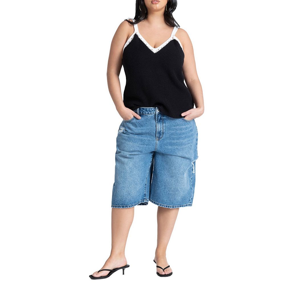 (PRE PACK) Plus size Destructed Bermuda Denim Shorts ESP3400XL