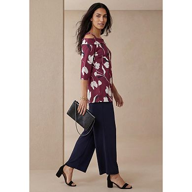 Jessica London Women's Plus Size Cold Shoulder Top