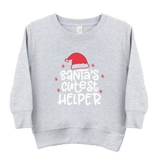 Santa's Cutest Helper Glitter Toddler Graphic Sweatshirt