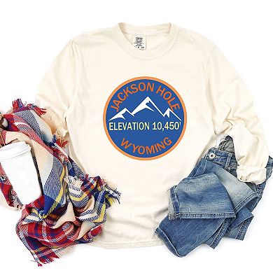 Jackson Hole Ski Resort Garment Dyed Long Sleeve Tees