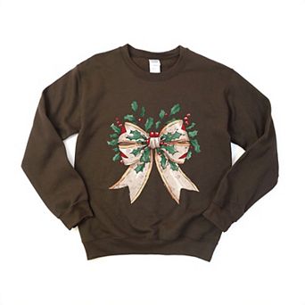Holly Leaves Coquette Sweatshirt