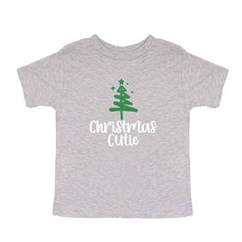 Christmas Cutie Tree Glitter Toddler Short Sleeve Graphic Tee