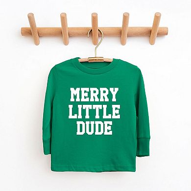 Merry Little Dude Toddler Long Sleeve Graphic Tee