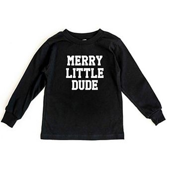 Merry Little Dude Toddler Long Sleeve Graphic Tee
