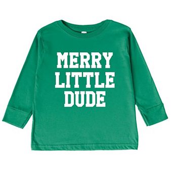 Merry Little Dude Toddler Long Sleeve Graphic Tee