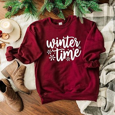 Simply Sage Market Winter Time Snowflakes Sweatshirt