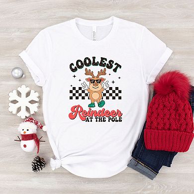 Coolest Reindeer At The Pole Toddler Short Sleeve Graphic Tee