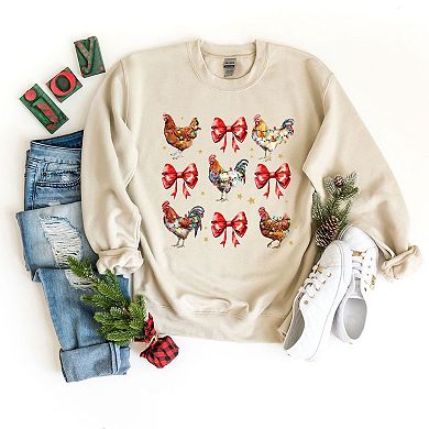 Coquette Christmas Chicken Sweatshirt